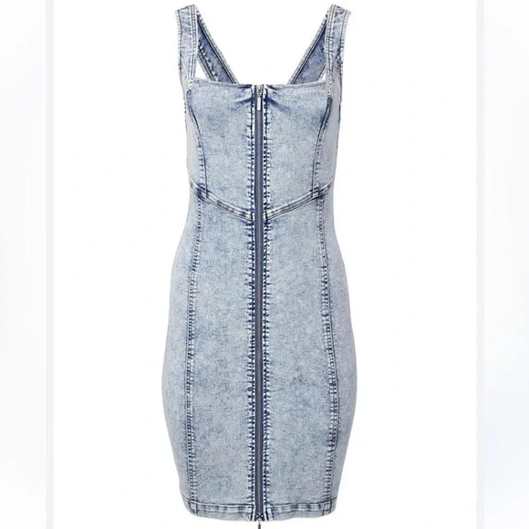 VENUS | Dresses | Venus Zipfront Tank Denim Dress Size 8 | Poshmark